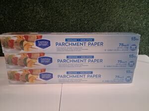 Berkley Jensen Parchment Paper 15 in x 20 Yd 75 Sq Ft Non-Stick Genuine - 3 Pack